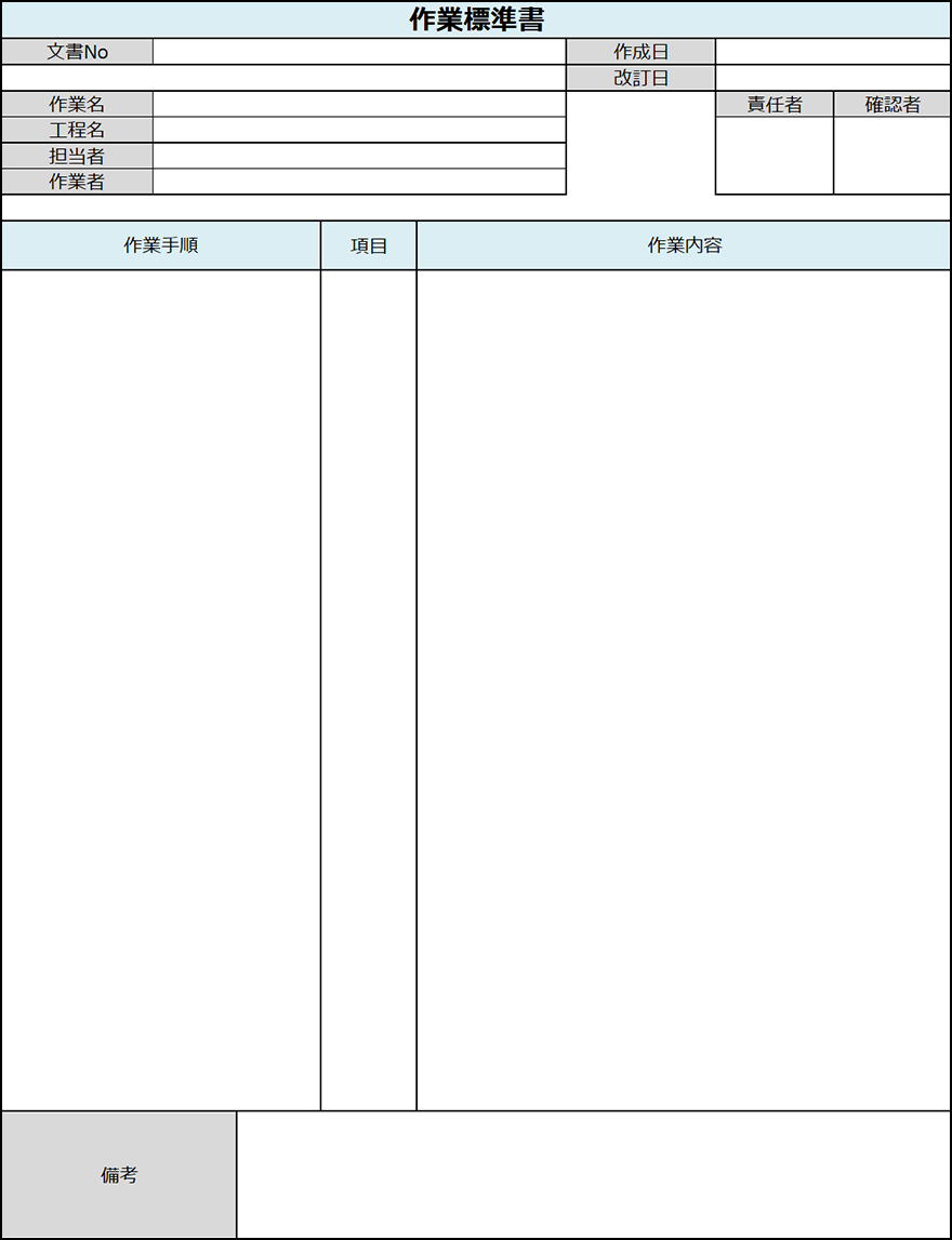 作業標準書の例