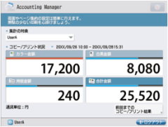 利用実績画面(金額表示)