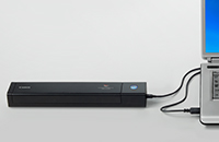 写真:USBケーブル1本でスキャンできるUSBバスパワー駆動