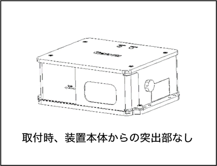取付時、装置本体からの突出部なし