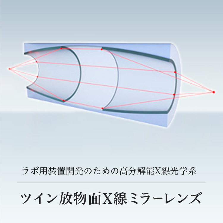 ラボ用装置開発のための高分解能X線光学系 ツイン放物面X線ミラーレンズ
