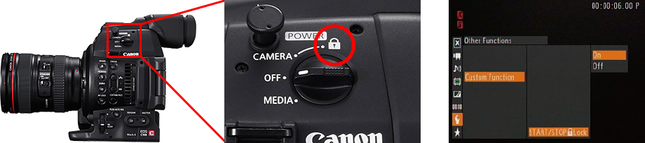 写真:RECボタンのキーロック対応