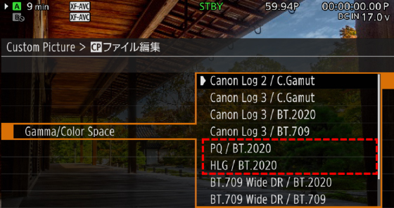 図:HLG/PQ対応