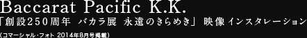 Baccarat Pacific K.K. 「創設250周年 バカラ展 永遠のきらめき」 映像インスタレーション（コマーシャル・フォト 2014年8月号掲載）
