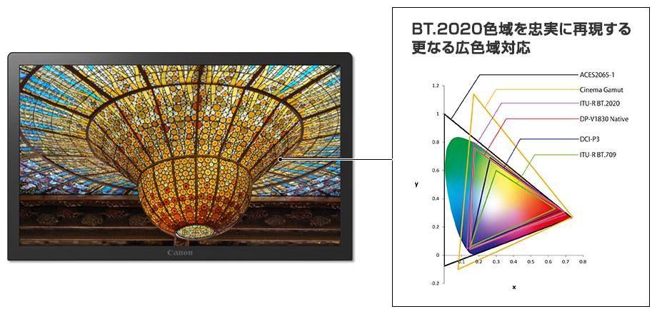 BT.2020色域を忠実に再現する更なる広色域対応