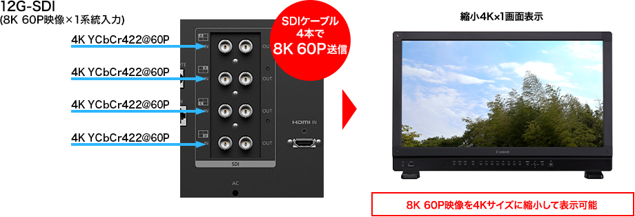 画像:8K 60P映像×1系統入力