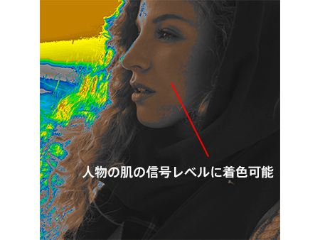 画像:フォルスカラー 操作性向上/表示改善 表示例