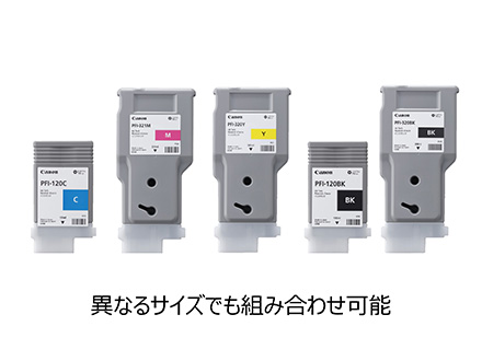 異なるサイズでも組み合わせ可能