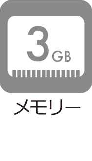 メモリー：3GB