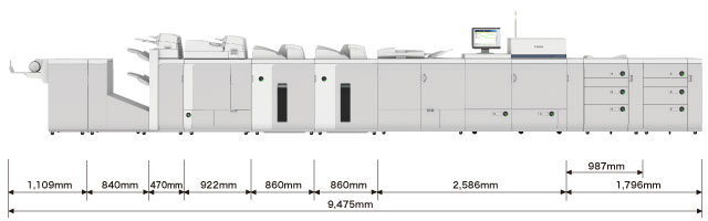 imagePRESS C7010VPS 占有寸法 正面図