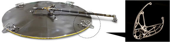 ダイレクト・メタル・プリンティングにより生成された静止通信衛星用軽量化アンテナブラケット