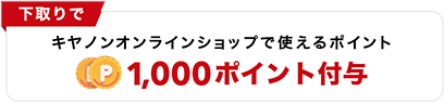 下取りでキヤノンオンラインショップで使えるポイント1,000ポイント付与